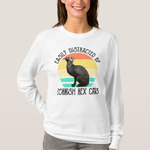 T-shirt Facilement Distrait Par Les Chats Cornish Rex