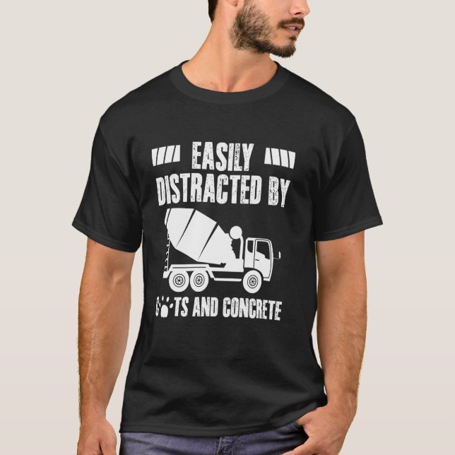T-shirt Facilement Distrait Par Les Chats Et L'équipe De T (Devant)