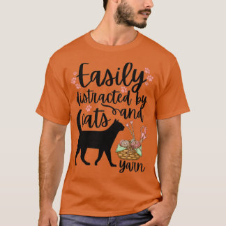 T-shirt Facilement distrait par les chats et les filsTShir