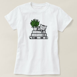 T-shirt Facilement distrait par les chats et les livres