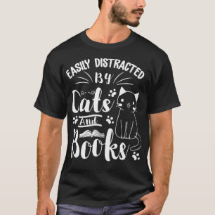 T-shirt Facilement distrait par les chats et les livres po