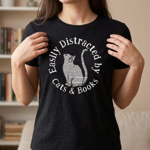 T-shirt Facilement distrait par les chats et les livres Vi