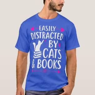 T-shirt Facilement Distrait Par Les Chats Et LivresCute Li