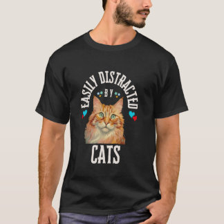 T-SHIRT FACILEMENT DISTRAIT PAR LES CHATS J'AIME LES CHATS