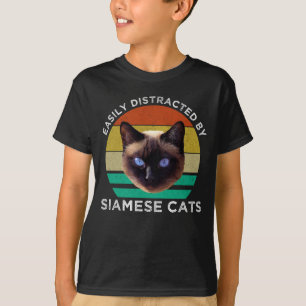 T-shirt Facilement Distrait Par Les Chats Siamois