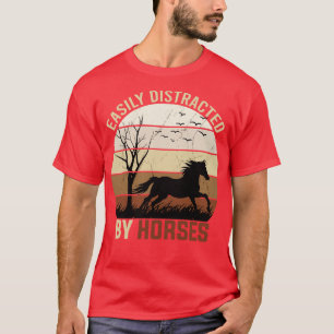 T-shirt Facilement Distrait Par Les Chevaux