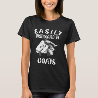 T-shirt Facilement Distrait Par Les Chèvres Animaux