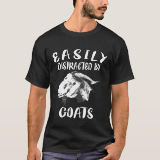 T-shirt Facilement Distrait Par Les Chèvres Animaux