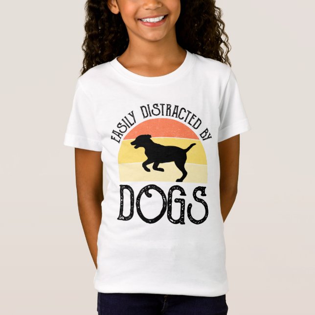 T-Shirt Facilement Distrait Par Les Chiens (Devant)