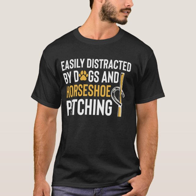 T-shirt Facilement Distrait Par Les Chiens Et Le Lancer De (Devant)
