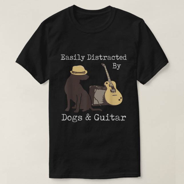 T-shirt Facilement distrait par les chiens et les chiens g (Design devant)