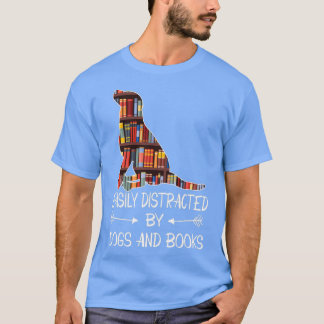 T-shirt facilement distrait par les chiens et les livres T
