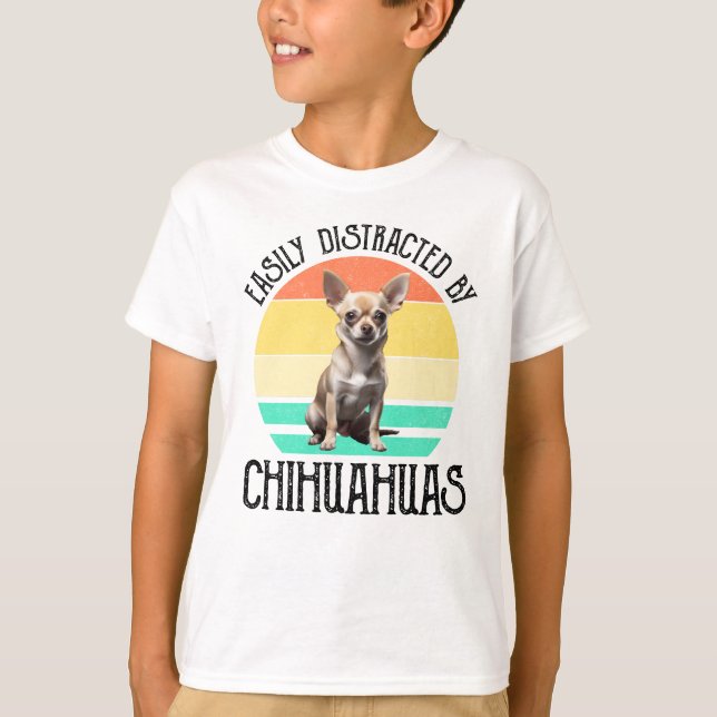 T-shirt Facilement Distrait Par Les Chihuahuas (Devant)