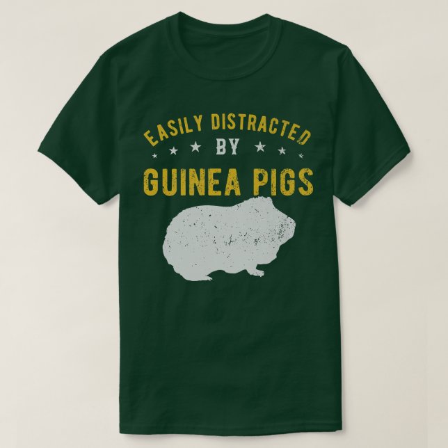 T-shirt Facilement distrait par les cochons de Guinée 148 (Design devant)