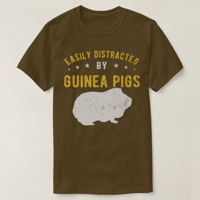 T-shirt Facilement distrait par les cochons de Guinée Prem (Design devant)