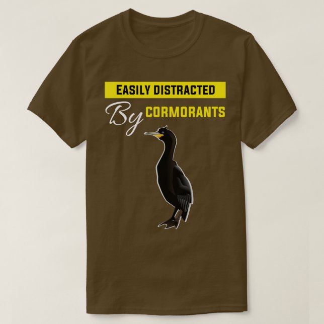 T-shirt Facilement Distrait Par Les Cormorans Drôle (Design devant)