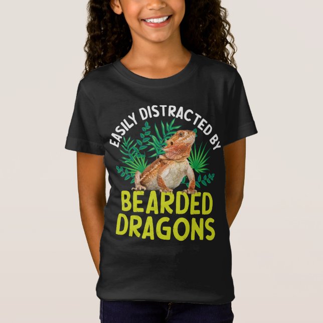 T-Shirt Facilement Distrait Par Les Dragons À Portes (Devant)