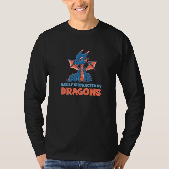 T-shirt Facilement Distrait Par Les Dragons Créatures Myth (Devant)