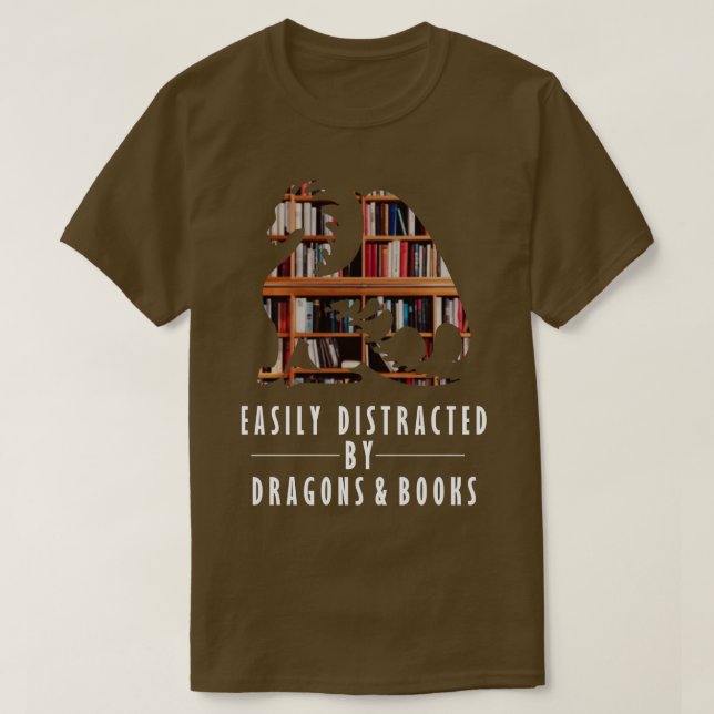T-shirt Facilement Distrait Par Les Dragons Et Les Serrure (Design devant)