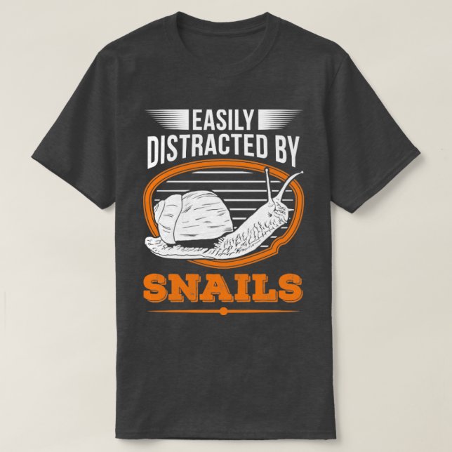 T-shirt Facilement Distrait Par Les Escargots (Design devant)