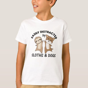 T-shirt Facilement Distrait Par Les Fentes Et Chiens Fente