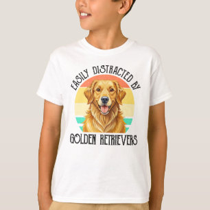 T-shirt Facilement Distrait Par Les Golden Retrievers