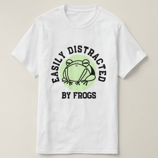 T-shirt Facilement Distrait Par Les Grenouilles Drôle Gren (Design devant)