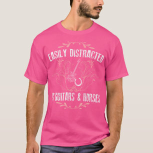 T-shirt Facilement Distrait Par Les Guitares Chevaux À Che