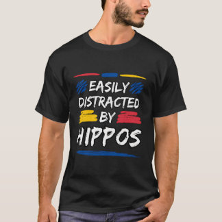 T-shirt Facilement Distrait Par Les Hippopotames