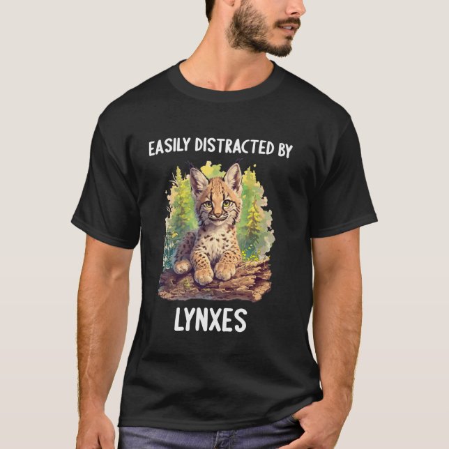 T-shirt Facilement distrait par les Lynx Lynx (Devant)