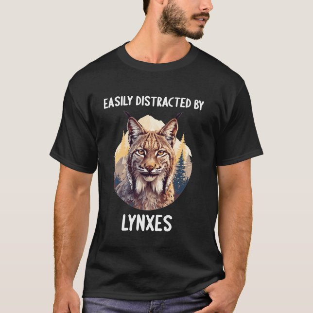 T-shirt Facilement distrait par les Lynx Lynx (Devant)