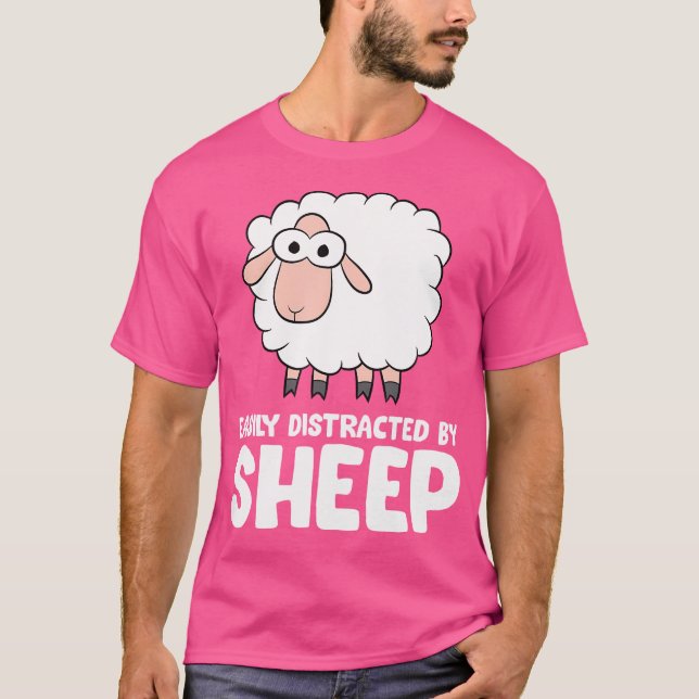 T-shirt Facilement Distrait Par Les Moutons (Devant)