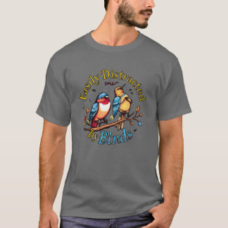 T-shirt Facilement distrait par les oiseaux Colorful ami v