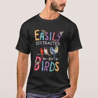 T-shirt Facilement Distrait Par Les Oiseaux Oiseaux