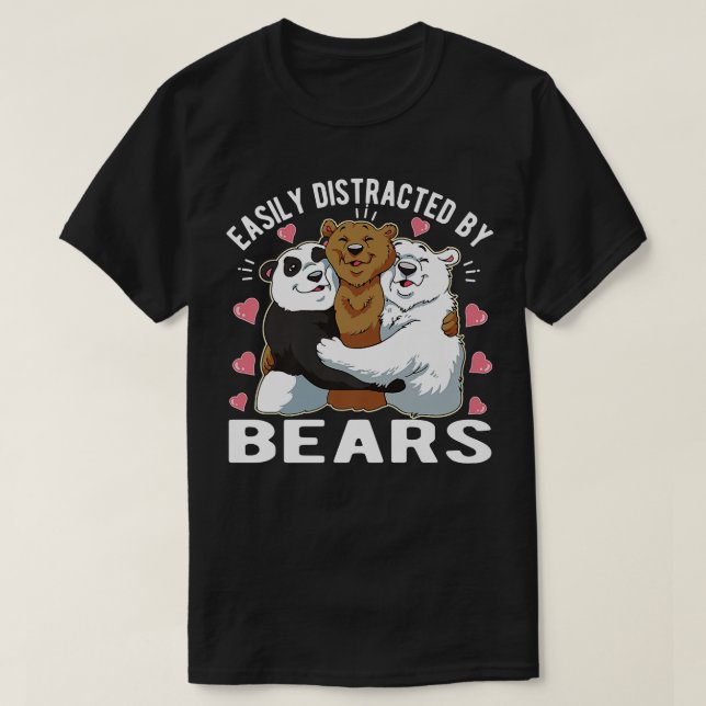 T-shirt Facilement Distrait Par Les Ours175 (Design devant)