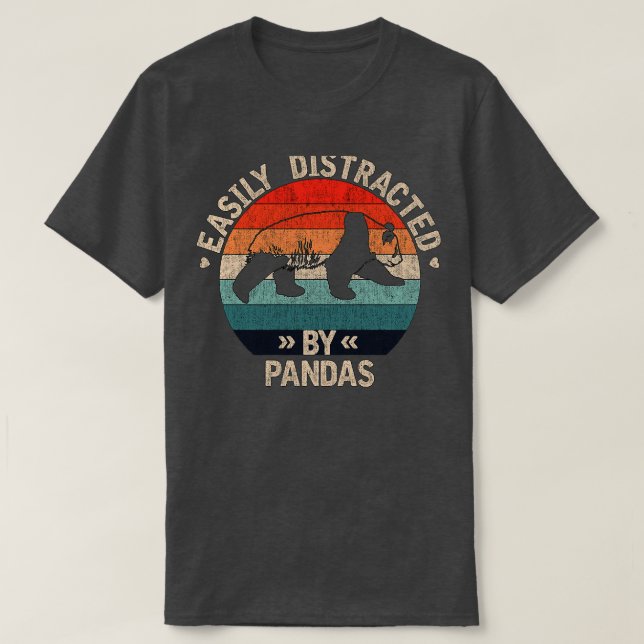 T-shirt Facilement Distrait Par Les Pandas (Design devant)