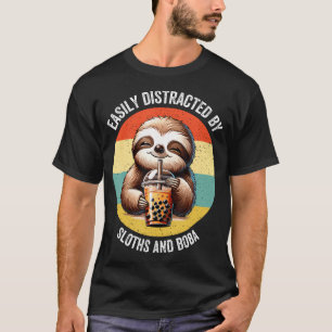 T-shirt Facilement Distrait Par Les Paresseux Et Le Boba P