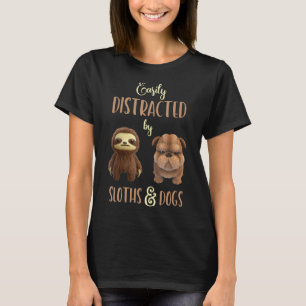 T-shirt Facilement Distrait Par Les Paresseux Et Les Chien