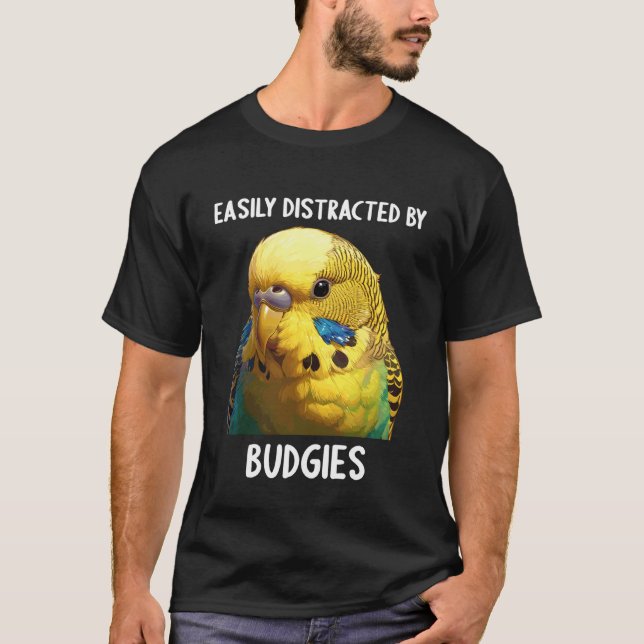 T-shirt Facilement distrait par les perruches. Perruches P (Devant)