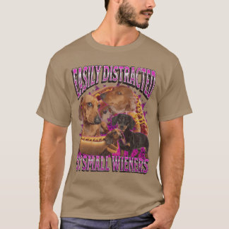 T-shirt Facilement distrait par les petites saucisses drôl