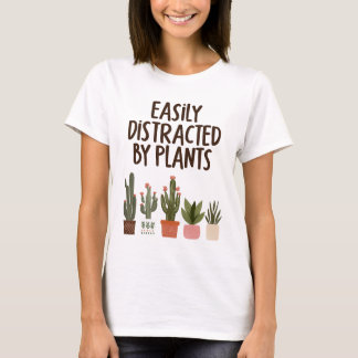 T-shirt Facilement distrait par les plantes