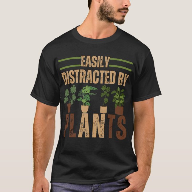T-shirt Facilement Distrait Par Les Plantes Pour Les Amour (Devant)
