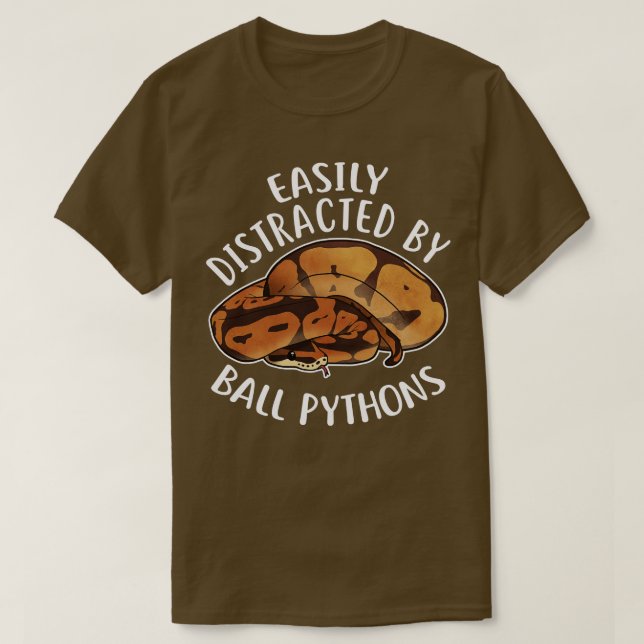 T-shirt Facilement Distrait Par Les Pythons À Balles (Design devant)