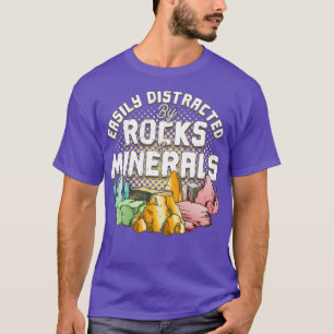 T-shirt Facilement Distrait Par Les Rochers Et Les Minérau