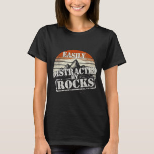 T-shirt Facilement distrait par les roches géologie de cou