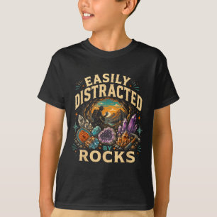 T-shirt Facilement distrait par les roches rockhound vinta