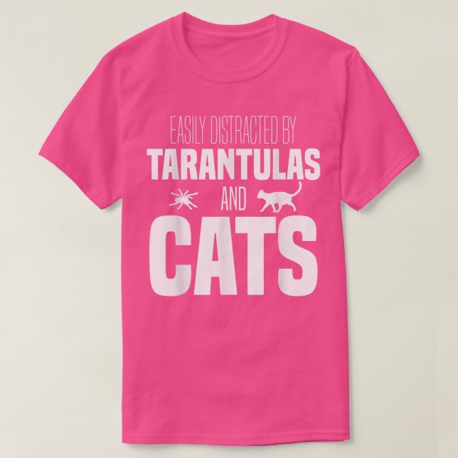 T-shirt Facilement Distrait Par Les Tarantulas Et Les Chat (Design devant)