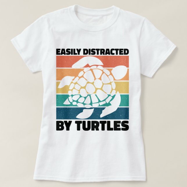 T-shirt Facilement Distrait Par Les Tortues Drôle Cool Amp (Design devant)