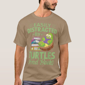 T-shirt Facilement distrait par les tortues et les livres