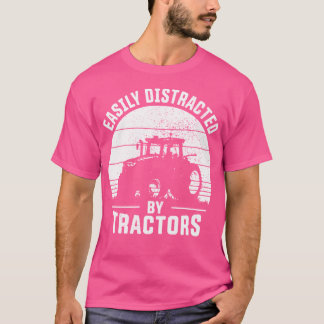 T-shirt Facilement Distrait Par Les Tracteurs Agriculteur